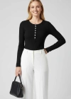 Çıtçıt Detaylı Bluz Siyah T4343