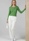 Çıtçıt Detaylı Bluz Yeşil T4343