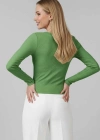Çıtçıt Detaylı Bluz Yeşil T4343