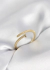 Çivi Model Zirkon Taşlı Gold Renk Kadın Yüzük