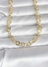 CM 14K Gold Renk Kalın Halka Zincirli 60 cm Kadın Kolye