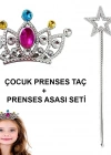 Çocuklar İçin Taraklı Prenses Tacı ve Prenses Yıldız Asa Seti Gümüş