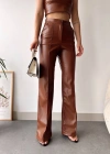 deri palazzo pantolon kahve hf