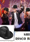 Disko Star Siyah Payetli Fötr Şapka Yetişkin Boy