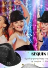 Disko Star Siyah Payetli Fötr Şapka Yetişkin Boy