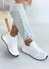 Edva Beyaz Cilt Bağcıklı Spor Ayakkabı