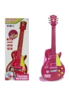 Elektronik Ayaklı Mikrofonlu Pembe Gitar