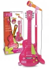 Elektronik Ayaklı Mikrofonlu Pembe Gitar
