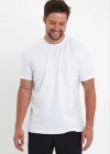 Erkek 24/1 Düz A Kalite Oversize T-shirt - Beyaz