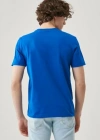 Erkek 24/1 Düz A Kalite Oversize T-shirt - Mavi