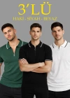 Erkek 3’lü Paket Dokuma Triko  Fermuarlı Yakalı Fitilli Kısa Kollu Regular Fit Tişört - Beyaz, Haki, Siyah