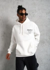 Erkek 98 Baskılı Kapşonlu Sweat - Beyaz