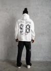 Erkek 98 Baskılı Kapşonlu Sweat - Beyaz