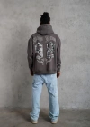 Erkek 98 Baskılı Kapşonlu Sweat - Gri