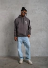 Erkek 98 Baskılı Kapşonlu Sweat - Gri