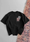 Erkek Baskılı Oversize T-shirt - Siyah
