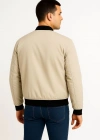 Erkek Bomber Mont Ceket – Fermuarlı, Kapitone İçi Astarlı, Su İtici Kumaş, Regular Fit, Uzun Kollu, Yandan Cepli, Bahar & Kış Rahat Günlük Stil - Bej