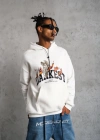 Erkek DANKES Baskılı Kapüşonlu Sweat - Beyaz