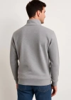Erkek Dik Yaka Sweatshirt Dik Yaka Yarım Fermuarlı 3 İplik Şardonlu Pamuk Kumaş - Gri