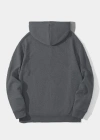 Erkek Düz Kapüşonlu Sweat - Füme
