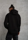 Erkek Düz Kapüşonlu Sweat - Siyah