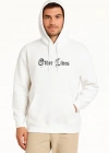 Erkek Kapşonlu Sweatshirt – Oversize Üç İplik Şardonlu Hoodie, “Other Lives” Ön & Arka Baskılı, Kanguru Cepli, Kışlık Rahat Günlük Stil - Beyaz
