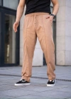 Erkek Keten Cepli Çıma Dikişli jogger Buggy Pantalon Rahat kalıp - Kahverengi