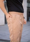 Erkek Keten Cepli Çıma Dikişli jogger Buggy Pantalon Rahat kalıp - Kahverengi
