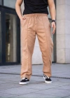 Erkek Keten Cepli Çıma Dikişli jogger Buggy Pantalon Rahat kalıp - Kahverengi