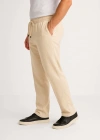 Erkek Keten Pantolon – Cepli, Beli Lastikli ve Bağcıklı, Nefes Alan Rahat Kalıp, Yazlık ve Baharlık Günlük Giyim, Şık & Konforlu Boru Paça Model - Bej