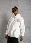 Erkek Kilim Desen Kapüşonlu Sweat- Beyaz