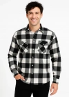 Erkek Oduncu Gömlek – Uzun Kollu, Şardonlu Kumaş, Kareli Desen, Regular Fit, Manşetli, Çift Cepli, Rahat Günlük Bahar & Kış Stil - Siyah
