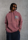 Erkek Patel Six Baskılı Kapüşonlu Sweat - Gül Kurusu