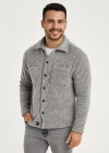 Erkek Pelüş Polar Hırka Gömlek – Yakalı, İlik Düğmeli, Göğüs Cepli, Yumuşak Dokulu Kışlık Regular Fit Rahat Günlük Model - Gri