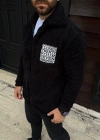 Erkek Polar Fermuarlı Sweatshirt – Kapüşonsuz, Cepli, Yumuşak Dokulu, Oversize Rahat Kalıp, Kışlık Sıcak Tutan Fermuarlı Üst - Siyah