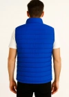 Erkek Şişme Fermuarlı Yelek Su itici Kapitone Astarlı Kumaş Cepli Hafif Kışlık Spor Rahat Kalıp - Saks Mavisi