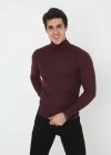Erkek Tam Boğazlı Fitilli Likrali Koşkorse Badi - Bordo
