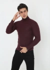 Erkek Tam Boğazlı Fitilli Likrali Koşkorse Badi - Bordo