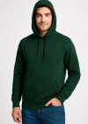 Erkek Üç İplik Kapüşonlu Kanguru Cepli SweatShirt hoodie - Haki