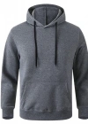 Erkek Uzun Kol Kapşonlu Basic Sweatshirt hoodie - Füme
