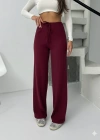 Fitilli şardonlu pantolon bordo a4058