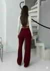 Fitilli şardonlu pantolon bordo a4058