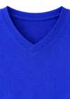 Genç Erkek Çocuk V Yaka Tişört Yazlık Model Günlük Basic Body - Saks Mavisi