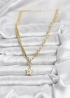 Gold Renk Pirinç Yıldız Model Kadın Kolye