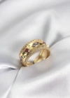Gold Renk Zirkon Taşlı Vintage Kadın Yüzük