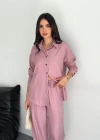 Gömlek Pantolon ikili Takım - Toz Pembe