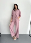 Gömlek Pantolon ikili Takım - Toz Pembe