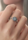 Gümüş Renk Nazar Boncuk Figür Zirkon Taş Detay Kadın Yüzük