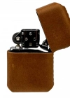 Handmade El Yapımı Hakiki Deri Zippo Modeli Çakmak - AG02001 - Açık Kahverengi