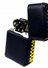 Handmade El Yapımı Hakiki Deri Zippo Modeli Çakmak - AG02001 - Lacivert Sarı